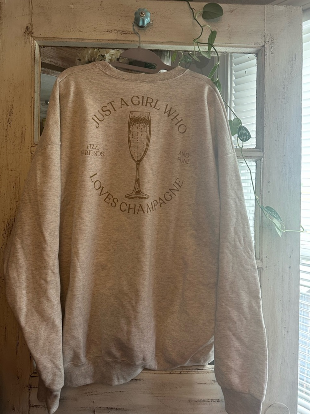 Jerzees | Adorable Heathered Gray Champagne Sweatshirt - Picture 6 of 6